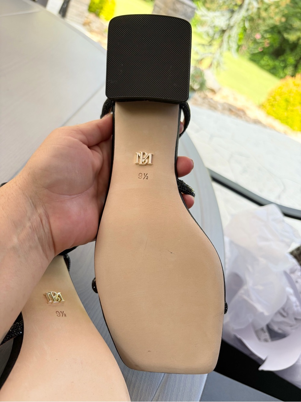 Badgley Mischka Dakota Black Rhinestone Strappy Low Block Heel Sandals Size 9.5 - Picture 3 of 12